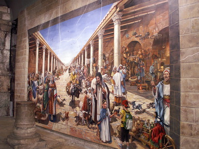 ציור בקרדו, בטיול ירושלים של שלש הדתות. טיול בירושלים העתיקה. סיורים וטיולים בירושלים, בהדרכת נורית בזל